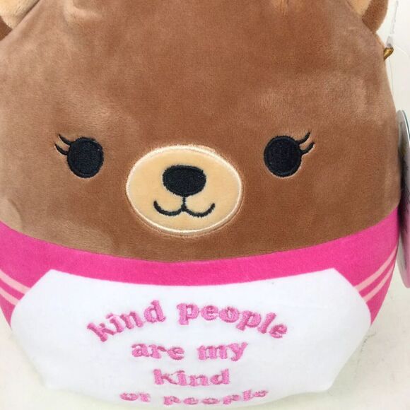 Kellytoy Squishmallow Hilary Brown Bear 8" Plush 'Kind People Are My People' Top - Picture 2 of 6